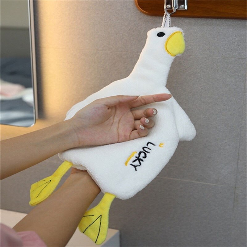 Rajzfilm állat baba kéztörlő aranyos kacsa konyhai nedvszívó törlőkendők fürdőszoba mosó zsebkendő gyorsan száradó törölközők