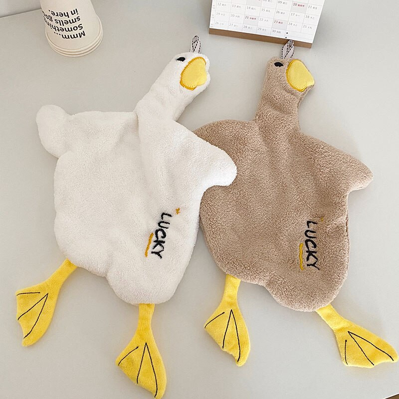 Rajzfilm állat baba kéztörlő aranyos kacsa konyhai nedvszívó törlőkendők fürdőszoba mosó zsebkendő gyorsan száradó törölközők