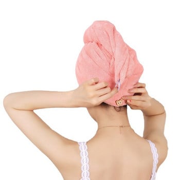 Нова шапка за суха коса Merbau Coral Fleece Хавлиена кърпа Водопоглъщаща бързосъхнеща шапка за душ Удебелена женска тюрбан Домашна спалня