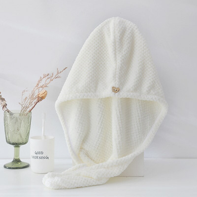 Nou Merbau Coral Fleece Cap uscat pentru păr Prosop Absorbție de apă Uscare rapidă Cască de duș Îngroșa Femei Turban Acasă Dormitor