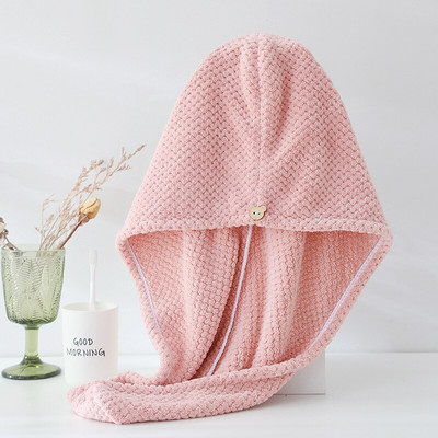 Nou Merbau Coral Fleece Cap uscat pentru păr Prosop Absorbție de apă Uscare rapidă Cască de duș Îngroșa Femei Turban Acasă Dormitor