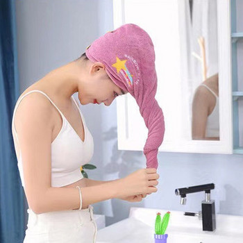 Мека кърпа за коса за момичета от микрофибър Супер абсорбираща бързосъхнеща вълшебна шапка за душ за жени Тюрбан за коса за баня Twist Head Wrap