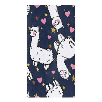 White Alpaca Love Stars Кухненска кърпа Микрофибърни парцали Кърпа за почистване Измиване на дома Инструменти за почистване на съдове