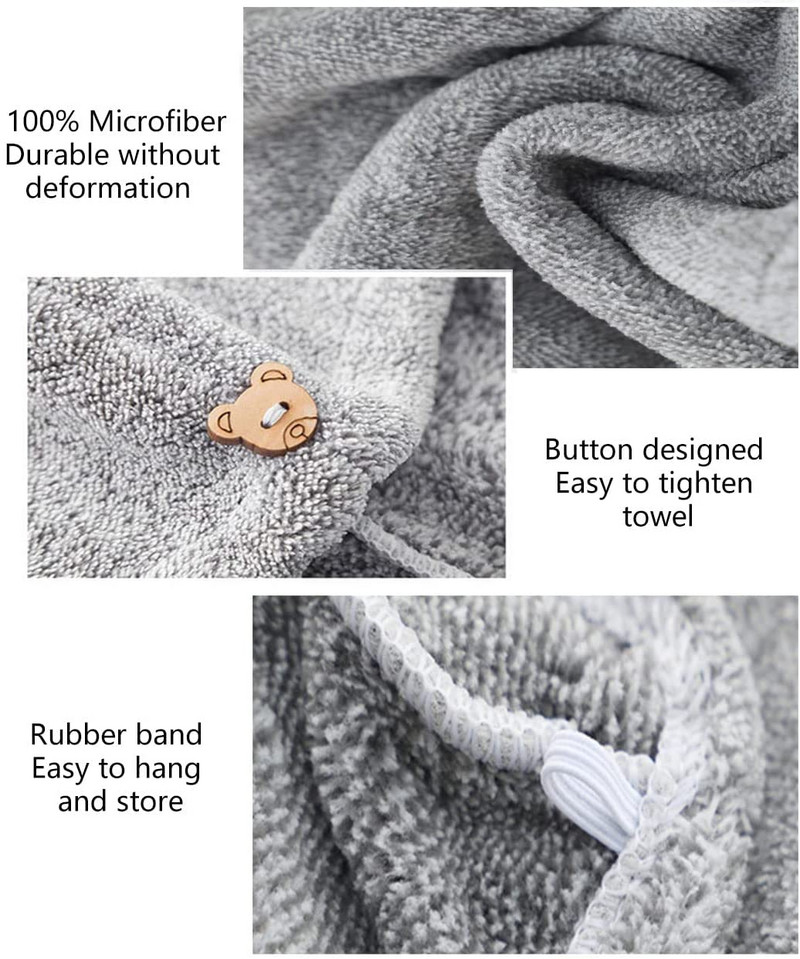 Înveliș pentru prosop de păr din microfibră pentru femei Accesorii esențiale pentru baie Turban de păr cu uscare rapidă pentru uscarea părului creț, lung și gros