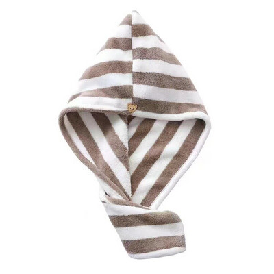 Juukserätik vannitamine Triibuline Turban Mikrofiiber Juuksekuivatus Dušimüts Naine Tüdrukud Spa Mähis Kiiresti Imendav Kiire Juukserätik