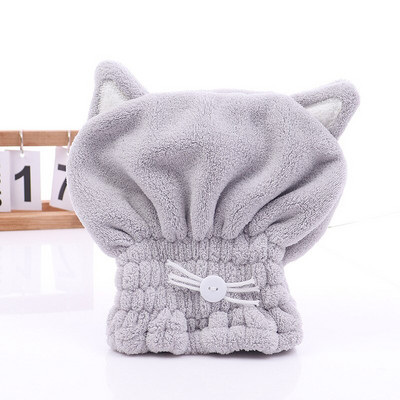 1 buc. Decorație drăguță a urechilor de pisică Prosoape de baie respirabile Accesorii de baie, cu uscare rapidă, capac de păr moale și uscat, lână de corali