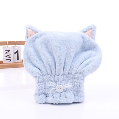 1 buc. Decorație drăguță a urechilor de pisică Prosoape de baie respirabile Accesorii de baie, cu uscare rapidă, capac de păr moale și uscat, lână de corali