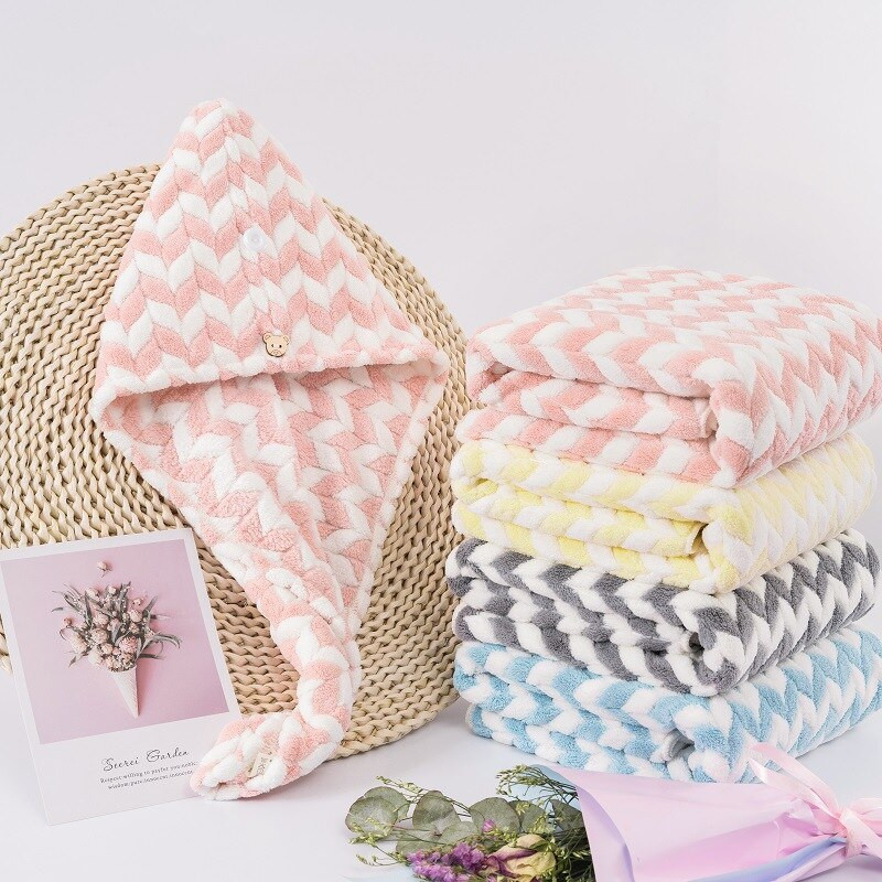 Prosop Femei Fete Magic Microfibre Dus Cap Prosop Caciuli de baie pentru Femei Par uscat Cap Uscare rapida Moale pentru Lady Turban Cap