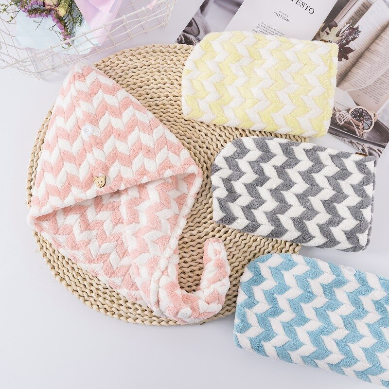 Prosop Femei Fete Magic Microfibre Dus Cap Prosop Caciuli de baie pentru Femei Par uscat Cap Uscare rapida Moale pentru Lady Turban Cap