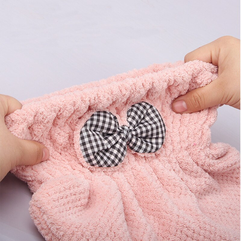 VEHHE női szuper nedvszívó száraz hajsapka Bownot Magic puha szövet rugalmas pakolás turbán gyorsan száradó fürdőlepedő fürdőszoba