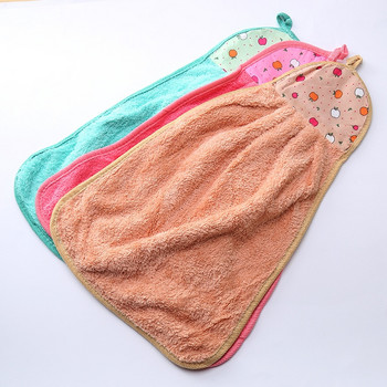 1PC 4 цвята дебела микрофибърна кърпа за ръце за баня Висяща платнена кърпа Мека абсорбираща модна домакиня подарък Кухненска кърпа за ръце