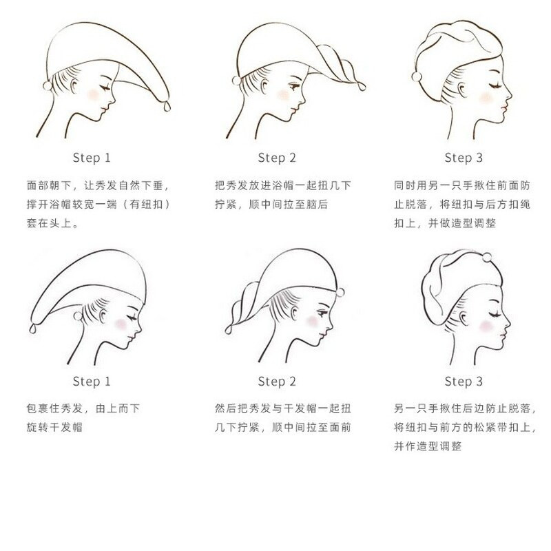 Sugeriantis storinantis koralinis vilnas sausų plaukų rankšluostis Minkštas mikropluošto dušo kepuraitė triušio ausis greitai džiūstantis maišelis galvos šalikas, sausų plaukų kepurė