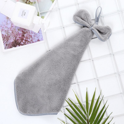 30*30cm prosop de mână cu bowknot moale coral catifea cârpă absorbantă pentru curățare baie bucătărie agățată spălat lavețe accesorii