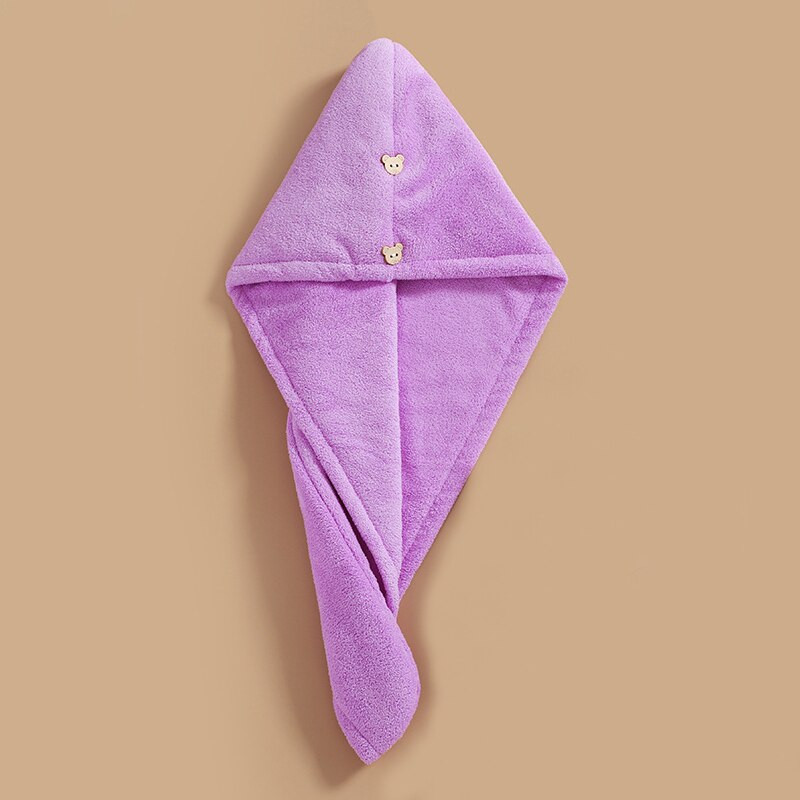 Sausiems plaukams Didelio tankio vandenį sugerianti Greitai džiūstanti koralų vilnos dušo kepuraitė Dvisluoksnė sustorėjusi moteriška, greitai sugerianti medžiaga