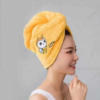 Дамски кърпи за момичета Микрофибърна кърпа за баня Бързосъхнеща кърпа за коса Шапка за душ Дамски тюрбан Обвивка на главата