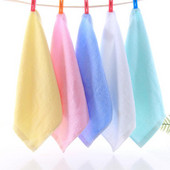 3 buc/lot Vânzare caldă cu ridicata din fibră de bambus celuloză prosop pătrat pentru copii de culoare solidă 25*25 cm șervețele absorbante de uz casnic