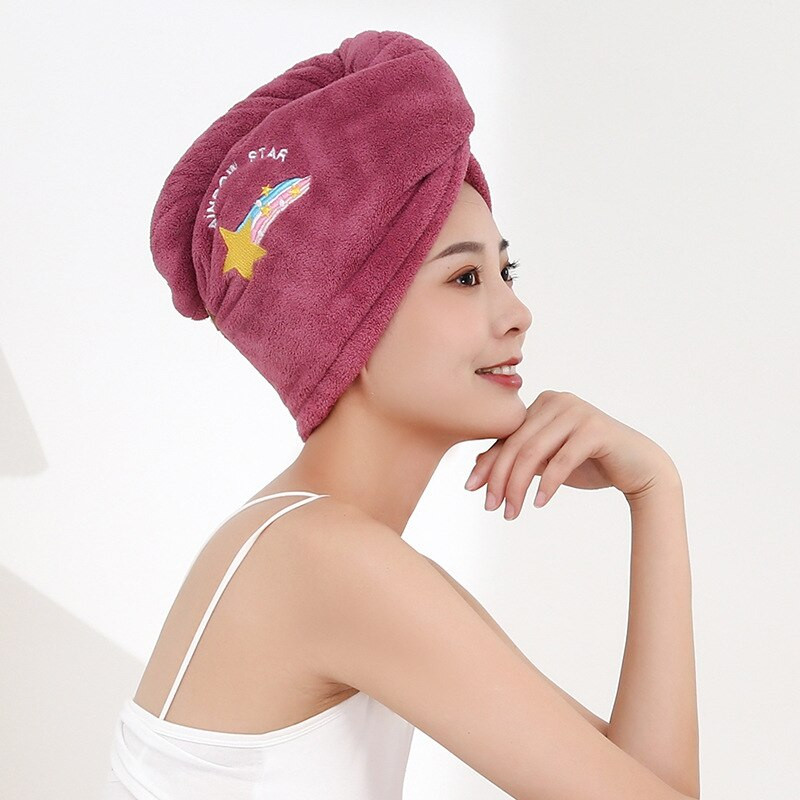 Minkštas mikropluošto mergaičių plaukų rankšluostis, puikiai sugeriantis greitai džiūstantis stebuklingas dušo kepuraitė moterims vonios kambario plaukams, turbanas susukamas galvos apvyniojimas