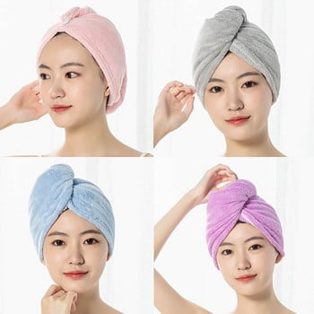 Πετσέτα Γυναικεία Απορροφητική Γρήγορη Στέγνωση Μπάνιου για ενήλικες Πιο παχύ ντους Μακριά σγουρά μαλλιά Καπάκι από μικροΐνες Wisp Dry Head Πετσέτα μαλλιών