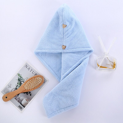 Korall bársony száraz hajtörlő női sima színű, gyorsan száradó vízelnyelő száraz haj zuhanysapka