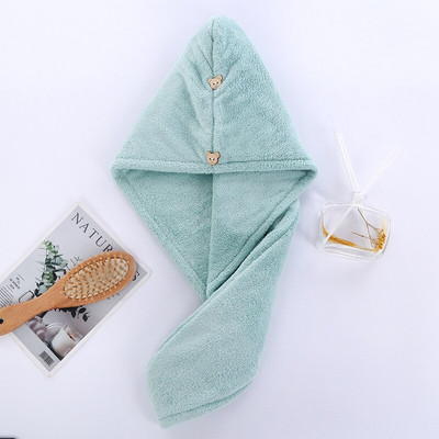 Korall bársony száraz hajtörlő női sima színű, gyorsan száradó vízelnyelő száraz haj zuhanysapka