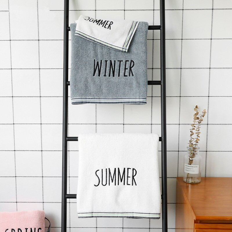 34x75cm 100% pamut kéztörlő hímzés Four Seasons egyszínű vastag, elegáns otthoni fürdőszobai ruha