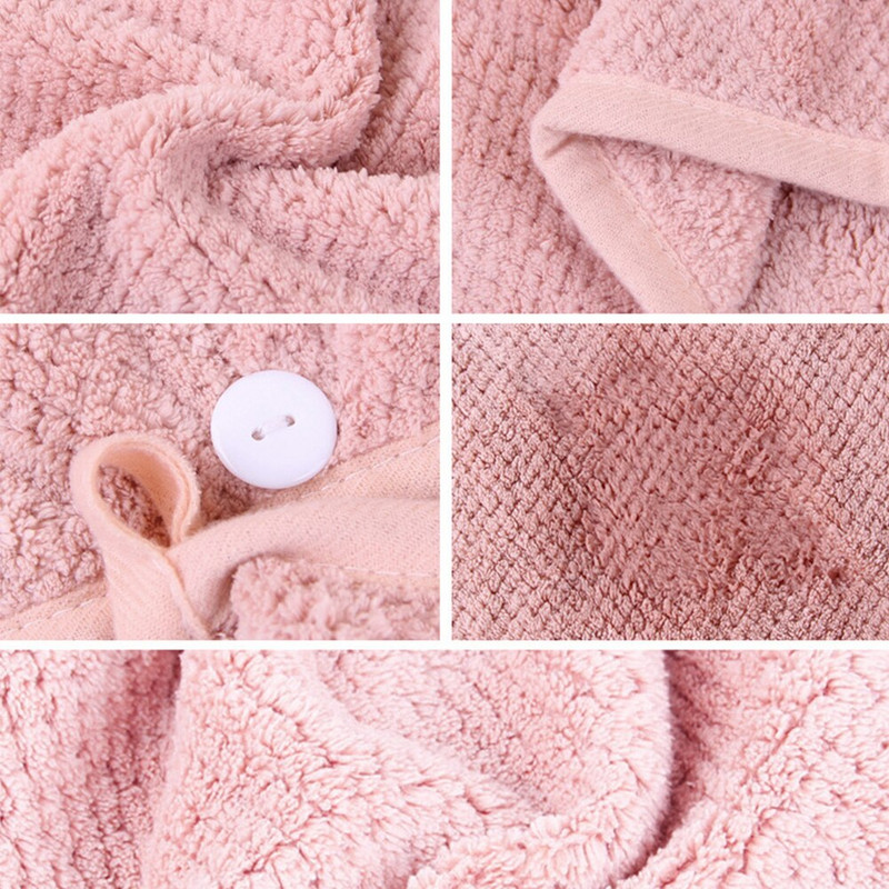 Căciulă Cap Merbau Super Absorbant Moale Femei Prosop de păr cu uscare rapidă Turban de baie Poliester Bumbac