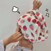 Pălărie pentru uscare prosop de păr femei căpșuni fructe imprimate șepci de duș cu uscare rapidă microfibră moale prosoape de păr cu două straturi Sweet New