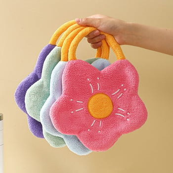 Комплект кърпи за ръце с цветя, креативна подложка за почистване, многократна домашна кърпа за почистване от коралово руно, водопопиваща, бързосъхнещи аксесоари