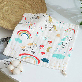 Квадратна кърпа от чист памук с висока плътност Шестслойна перяща се носна кърпа Абсорбираща кърпа Детска кърпа със слюнка