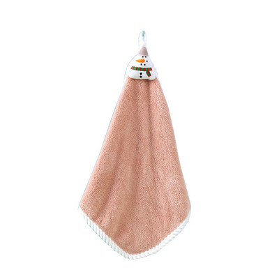 Kalėdų raštas Minkštas koralinis aksominis rankšluostis virtuvės vonios kambarys pakabinamas rankšluostis vaikams mielas animacinis sugeriantis audinys