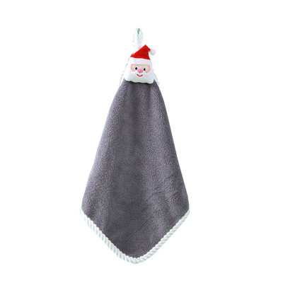 Kalėdų raštas Minkštas koralinis aksominis rankšluostis virtuvės vonios kambarys pakabinamas rankšluostis vaikams mielas animacinis sugeriantis audinys