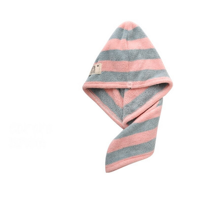 Şapcă pentru femei Prosop din microfibră cu dungi Absorbant de păr, cu uscare rapidă, moale, baie, pălărie de duş pentru copii, prosop împachetat 25*65CM