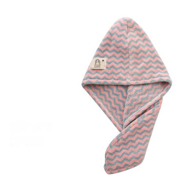 Şapcă pentru femei Prosop din microfibră cu dungi Absorbant de păr, cu uscare rapidă, moale, baie, pălărie de duş pentru copii, prosop împachetat 25*65CM