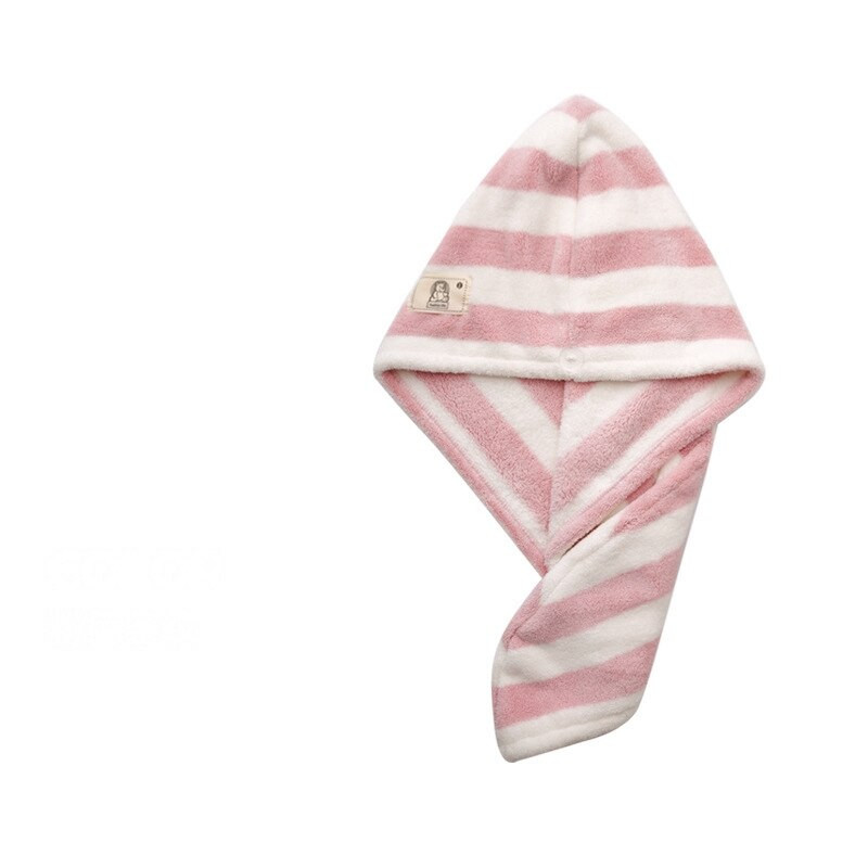 Şapcă pentru femei Prosop din microfibră cu dungi Absorbant de păr, cu uscare rapidă, moale, baie, pălărie de duş pentru copii, prosop împachetat 25*65CM