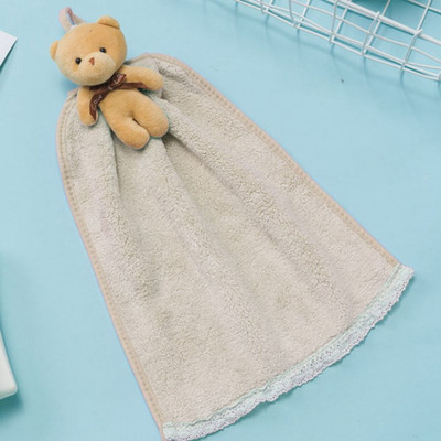 1 bucată prosop de mână multifuncțional pentru animale din desene animate, drăguț, moale, absorbant, prosop de curățare pentru agățat de bucătărie