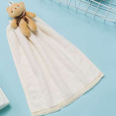 1 bucată prosop de mână multifuncțional pentru animale din desene animate, drăguț, moale, absorbant, prosop de curățare pentru agățat de bucătărie