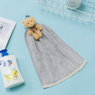 1 bucată prosop de mână multifuncțional pentru animale din desene animate, drăguț, moale, absorbant, prosop de curățare pentru agățat de bucătărie