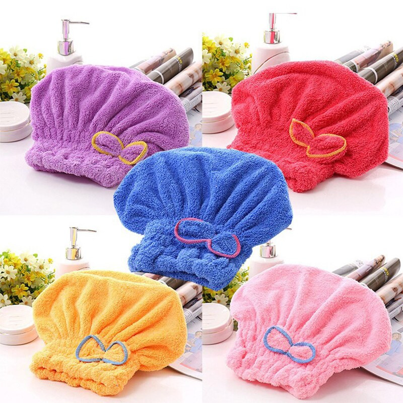 Plaukų džiovinimas Vonios rankšluostis Mikropluoštas Quick Spa Bowknot Wrap rankšluosčių dangtelis Vonios kambario aksesuarai Moterų gaubtai Dizainerinė dušo kepurė