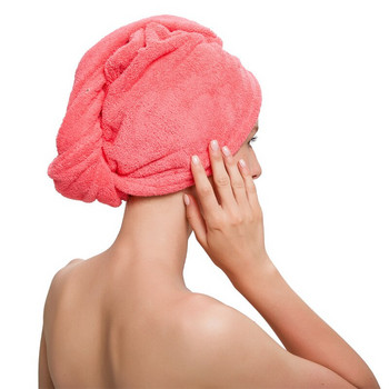 Μικροΐνες Quick Dry Hair Turban 1τμχ Πετσέτες Γυναικείες Πετσέτες στεγνώματος μπάνιου Απαραίτητα αξεσουάρ μπάνιου για σγουρά μαλλιά Καπάκι σπα