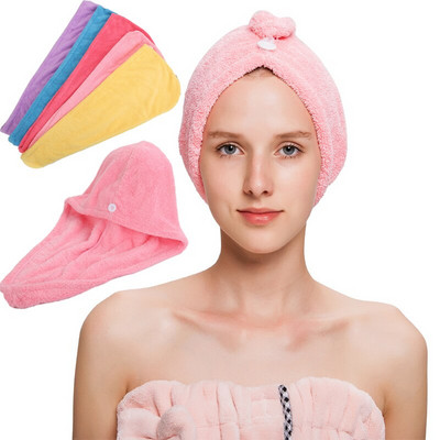 Μικροΐνες Quick Dry Hair Turban 1τμχ Πετσέτες Γυναικείες Πετσέτες στεγνώματος μπάνιου Απαραίτητα αξεσουάρ μπάνιου για σγουρά μαλλιά Καπάκι σπα