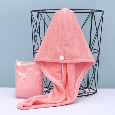 Mikroszálas Gyorsan Száraz Haj Turbán 1db Törölközők Női Fürdőszárító Törölközők Fürdőszoba Esszenciális Kiegészítők Göndör tekercses hajhoz Spa sapka