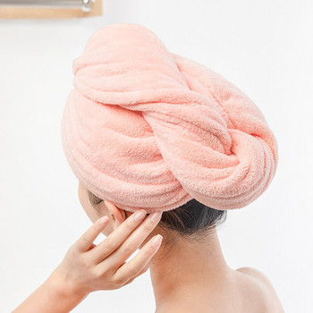Микрофибърни кърпи за коса Удобна луксозна силно абсорбираща коса за баня l Бързосъхнеща, избърсваща инструмент за кърпа за коса Шапка за баня за жени