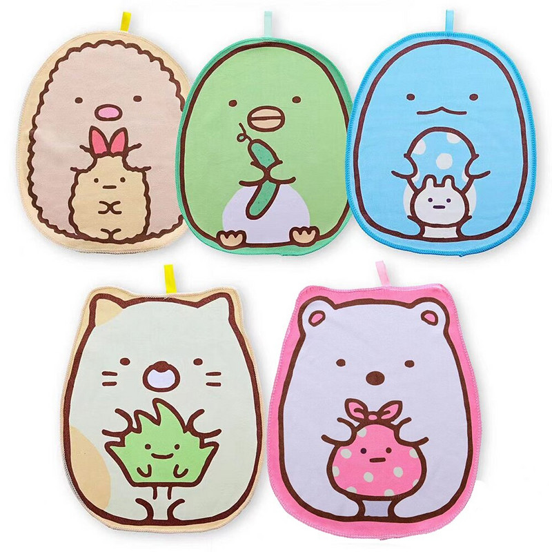 Aranyos rajzfilm mikroszálas törölköző Kawaii puha baba gyerekeknek gyorsan száradó kéztörlő otthoni óvodai takarítás négyzet alakú törölköző ajándék nedvszívó