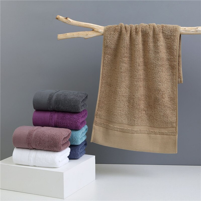 Plus prosop de mână din bumbac 100% gros și mai moale, 35x75cm, design la modă, prosop de față din bumbac de culoare uni.