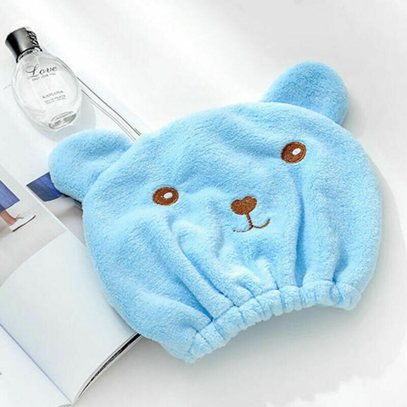 FORRÓ mikroszálas szilárd gyorsan száradó haj sapka haj turbán női lány női sapka fürdő szárító törölköző fej pakolás sapka macska füle minta