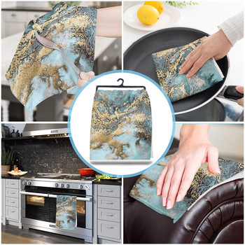 Мраморна текстура Ink Line Кухненска кърпа Микрофибърна кърпа за съдове Чаена кърпа Мека домакинска супер абсорбираща кърпа за почистване