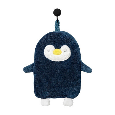 Rajzfilm pingvin mikroszálas törölköző szuper nedvszívó kéztörlő puha korall konyhai tisztítókendő akasztós típusú gyerekeknek fürdőlepedők