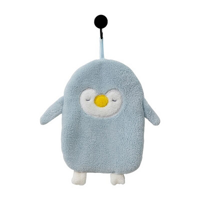 Rajzfilm pingvin mikroszálas törölköző szuper nedvszívó kéztörlő puha korall konyhai tisztítókendő akasztós típusú gyerekeknek fürdőlepedők