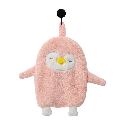 Rajzfilm pingvin mikroszálas törölköző szuper nedvszívó kéztörlő puha korall konyhai tisztítókendő akasztós típusú gyerekeknek fürdőlepedők