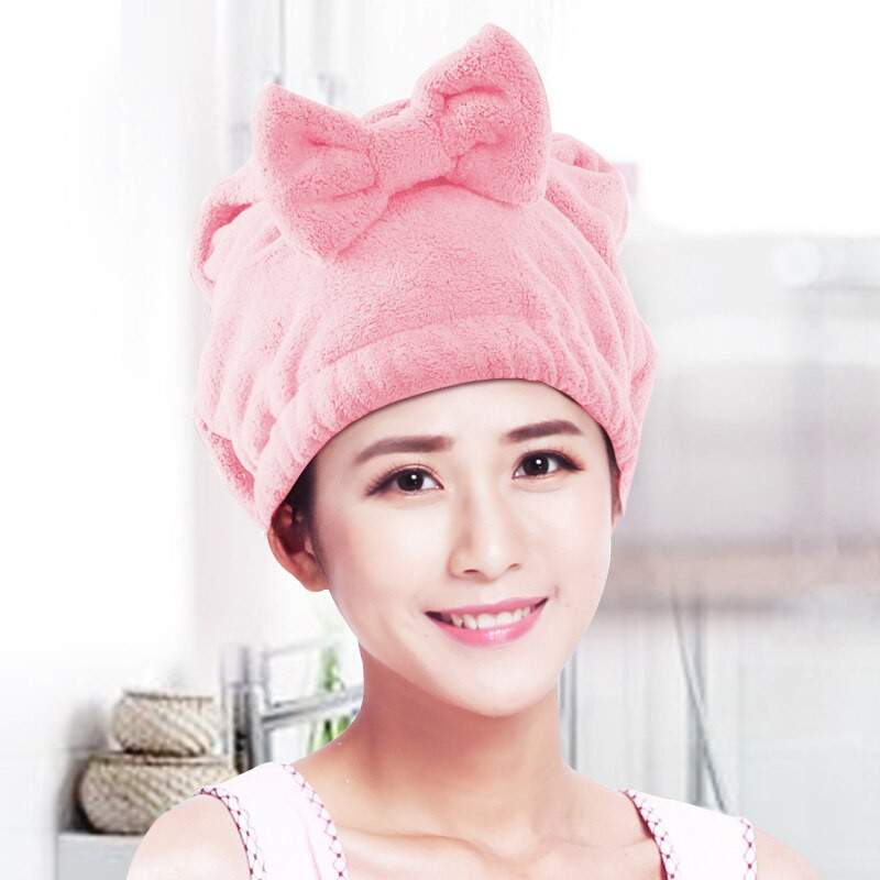 EHEH mielas plaukų džiovinimo kepuraitės mikropluošto plaukų rankšluostis, turbanas, džiovinamas sugeriantis rankšluostis vonios kambariui Bowknot Hair greitai džiūsta kepurė